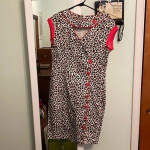 Brand new, with tags Voodoo Vixen floral/animal print leopard wiggle dress
